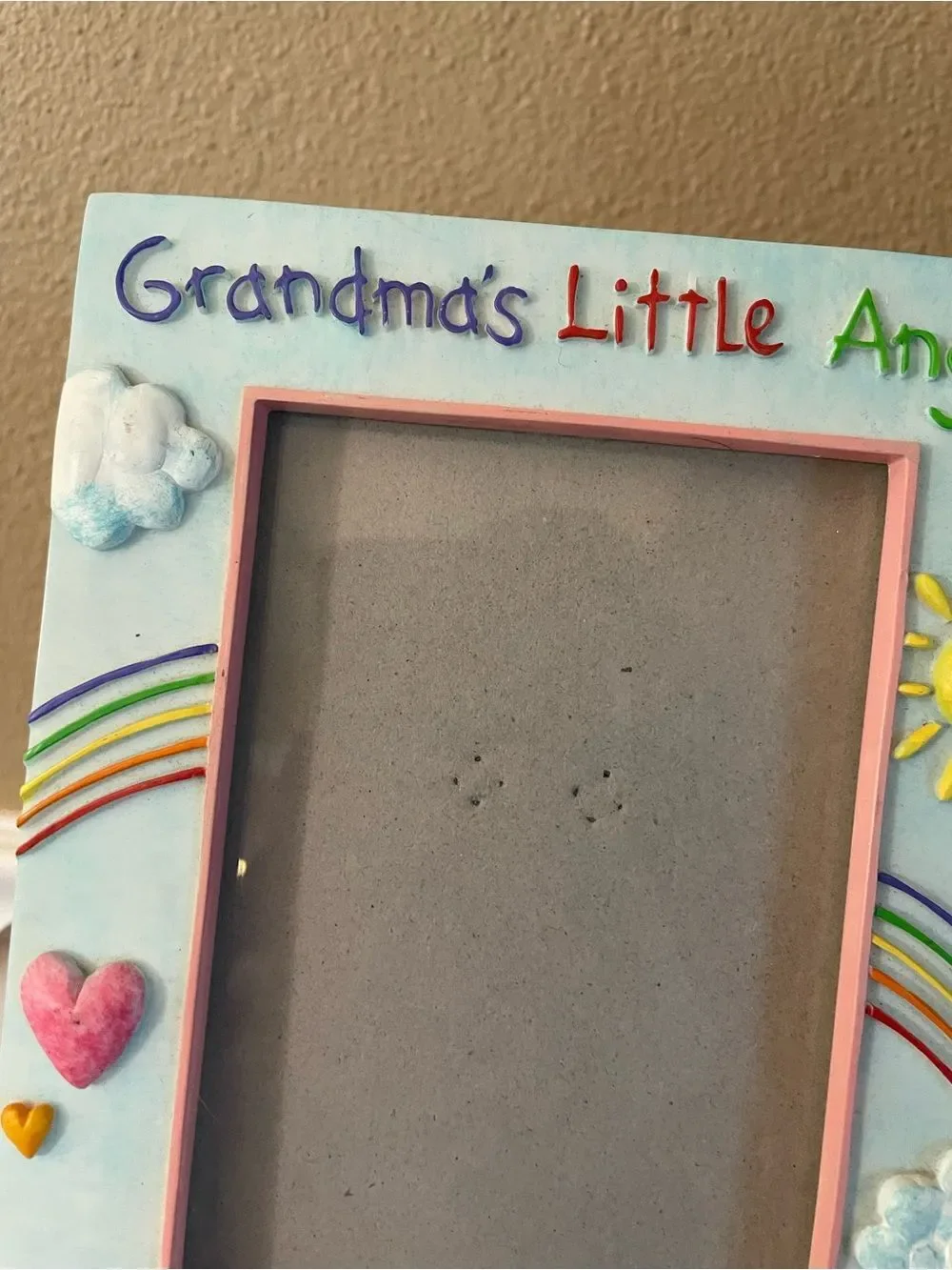 Grandmas Little Angel Rainbow Sunshine 5x7 Vintage Picture Frame